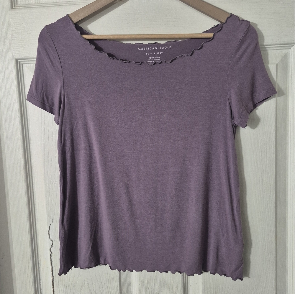 Women's American Eagle Outfitters Purple Shirt Top Sz XS